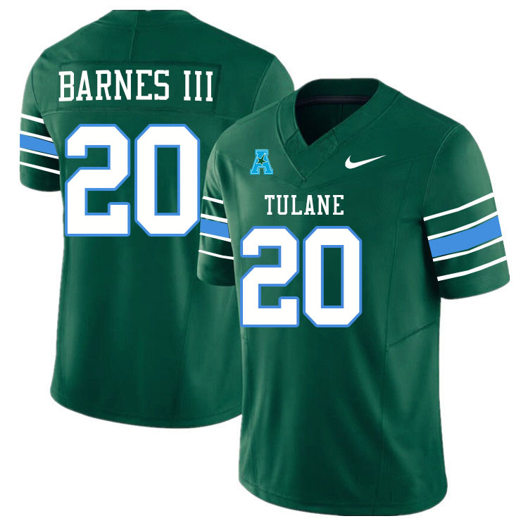 #20 Arnold Barnes III Tulane Green Wave Jersey College Football Uniforms,Apparels Stitched-Green